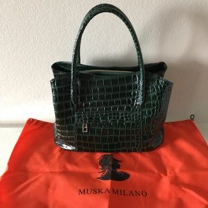 “LIKE NEW” MUSKA MILANO SMALL ALLIGATOR ARABELLA